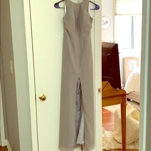 Gray Full length bridesmaid dress